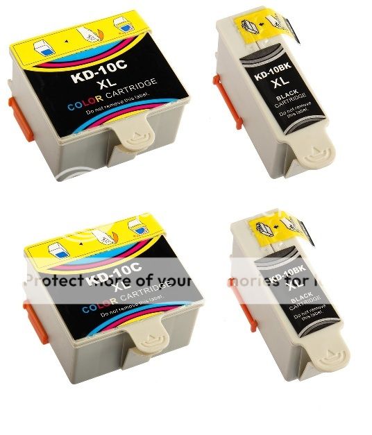4 Kodak 10 Ink Cartridge XL for 10XL Printers ESP 3250 5250 6150 7250